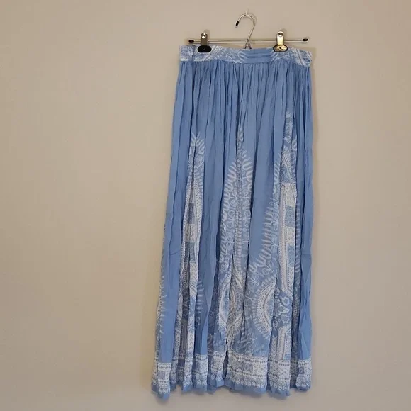 Chelsea & Thedore Bohemian Dusty Blue Maxi Skirt - Picture 6 of 7